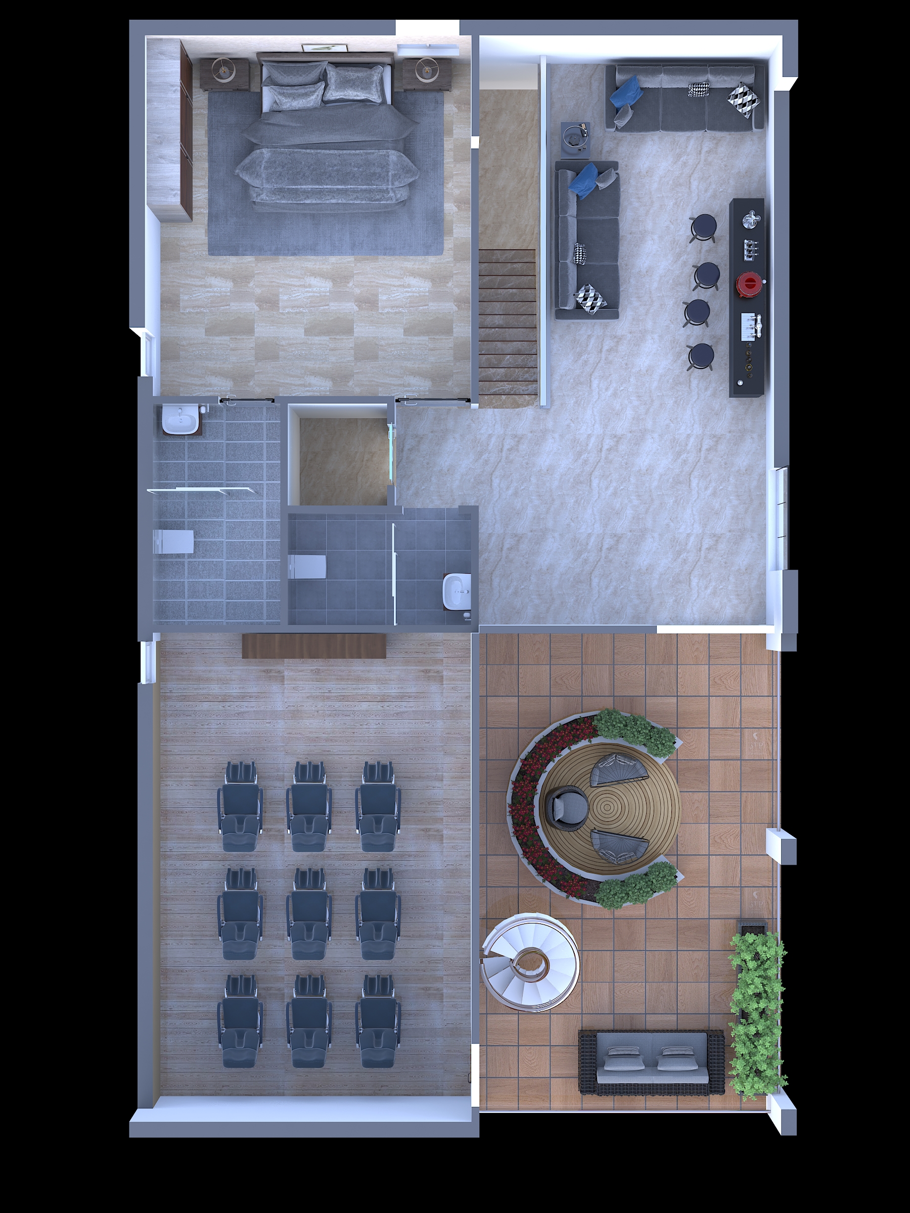 East facing second floor plan